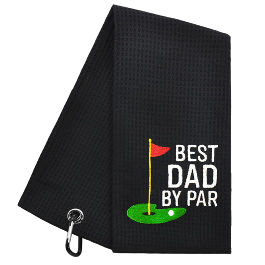 Hafhue Best Dad by Par Embroidered Golf Towel Dad Golf Towel Golf Accessories for Men Golf Gift for Dad Grandpa Birthday for Dad Grandpa Golf Fan Retirement Gift for Dad?B?